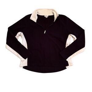 MIKK Couture Black and White Fleece Quarter-Zip Pullover